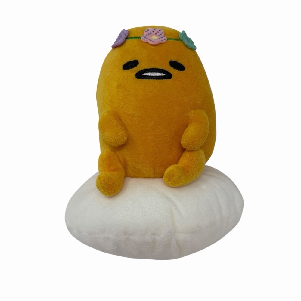 Sanrio Gudetama  Plush Stuffed Animal Toy Flower Crown‎ Lazy Egg Easter Spring
